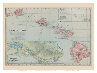 Hawaiian Islands Map - Pearl Harbor, Honolulu Artwork Print by means of J. Martin Miller photo relating to Printable Map of Hawaiian Islands known as Hawaiian Islands Map - Pearl Harbor, Honolulu Artwork Print through J. Martin Miller